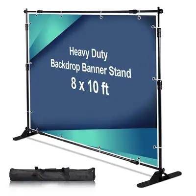 BRAND NEW - AkTop 10 x 8 ft Heavy Duty Backdrop Banner Stand Kit, View more