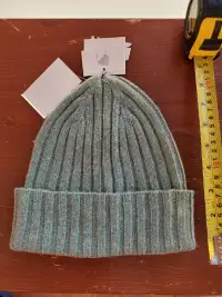 Beanie Toque Hat Wide Ribbed Wool Cuffed Unisex Medium-Brand NEW