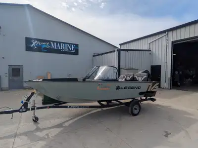 2025 Legend 16 XF powered with Mercury 60 ELPT 4-Stroke and Glide-on Trailer Moonshot Green and Tang...