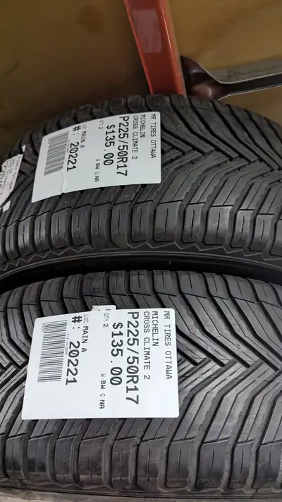PAIR OF 2X P225/50R17 225/50/17 MICHELIN CROSS CLAIMATE 2 TAG # 20221 ** Please read details below *...
