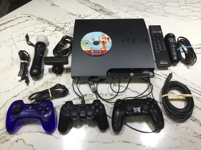 Working Sony PlayStation Slim PS3 (320G) with accessories. $22563871130302211120
