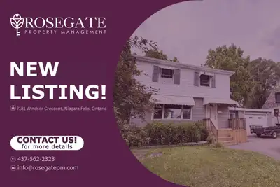 Charming 3-Bedroom Detached Home with Garage & Backyard – Niagara Falls Welcome to 7181 Windsor Cres...