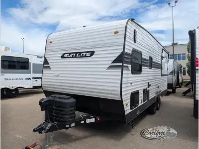 Sunset Park RV Sun Lite toy hauler travel trailer 25THX highlights: Fold-Down 60in.in. x 74in.in. Be...