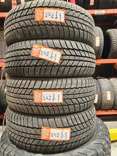A set of 4 good used P215/65R16 Dynamo Winter install and balance $450 Loose purchase $90 each Tread...
