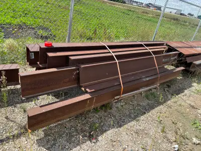 FIVE skids of STEEL I BEAMS. $700/skid. 12" x 12" x 1/2" I beam. Two 14', $700 each. Six approx. 7.5...