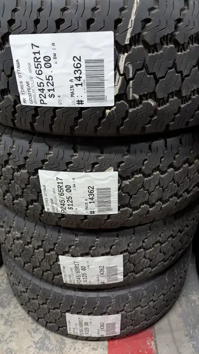 SET OF 4X P245/65R17 245/65/17 GOODYEAR WRANGLER SILENT ARMOR TAG # 14362 ** Please read details bel...