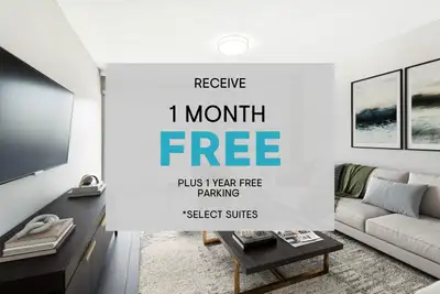 For a limited time, enjoy 1 month of free rent + 1-year free parking!* * Select suites only. Some co...