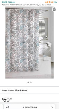 Beautiful Grey Blue Shower Curtain