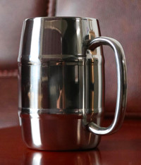 Stainless Steel Barrel Coffee Mug 10 oz. NEW!