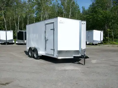 Remorque neuve 7' x 14' v-nose 2 essieux GLISSIERE HD 6'.6'' de haut interieur plywood 3/4 plancher...