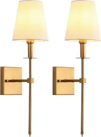 Wall Sconces Set of Two Golden