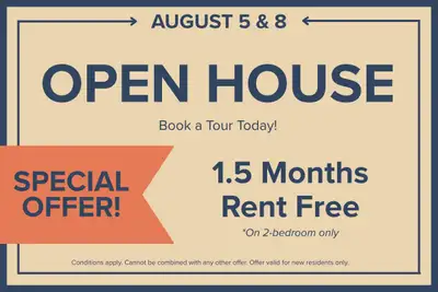 1 Month Free Rent Open House | August 5 & 8 Visit our Website: https://www.capreit.ca/apartments-for...