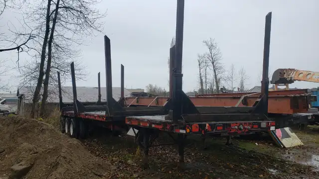 40-65 foot Triple Axle Tridem Trombone Flat Deck Hiboy Trailer in Cargo & Utility Trailers in Delta/Surrey/Langley - Image 2