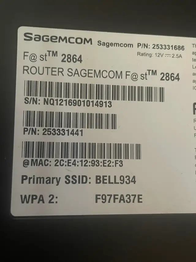 DSL MODEM ROUTER Sagemcom 2864 Speeds up to 300Mbit/s! | Networking ...