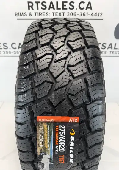 SET OF FOUR NEW 275/60/20 Sailun TERRAMAX 3PMS AT2 All Weather Tires 20 inch - Max Load 2679 lbs - A...