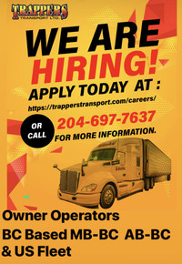 OWNER OPERATORS CANADA/ USA WANTED