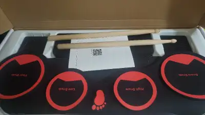 ammoon Portable Electronic Drum Set Digital Roll-Up MIDI Kit 9, View more