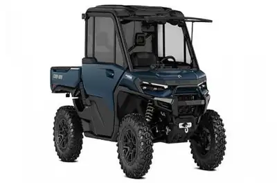 NEW 2026 Can-Am Defender Limited Cab HD-11 in dusty navy/black. "This Top-of-the-Line" SUV side x si...