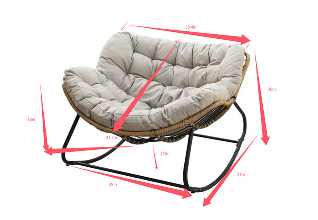 NEW COZY ROCKING CHAIR/PATIO INDOOR OUTDOOR LOUNGE CHAIR 1126347 in Chairs & Recliners in Saskatoon - Image 2