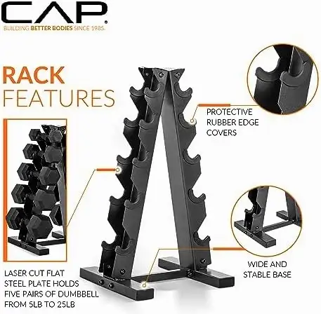 Rubber Hex Dumbbell Set + Rack - Huge Discount · Free Shipping in Exercise Equipment in City of Halifax - Image 4