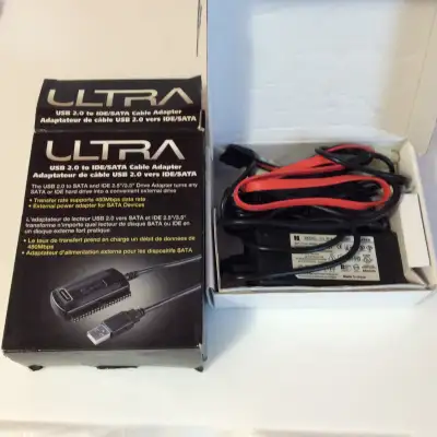 USB 2.0 to IDE/SATA Cable Adapter from the brand ULTRA.3 This USB 2.0 to IDE/SATA Adapter Cable conn...