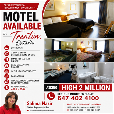 Motel for Sale in Trenton Ontario, View more