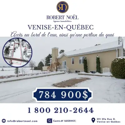 BORD DE L'EAU NAVIGABLE Fiche complète sur Centris : https://www.centris.ca/fr/maison~a-vendre~venis...