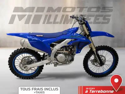 YAMAHA YZ450F 2024 Bleu 25 km km au compteur. Motos Illimitées Terrebonne. Prix de vente inclus les...