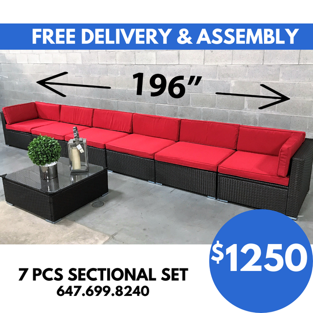 Patio Furniture Sectional Outdoor Conversation Wicker 7pcs Set in Patio & Garden Furniture in Mississauga / Peel Region - Image 4