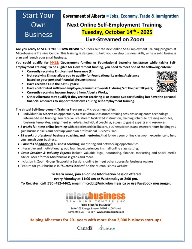 Start Your Own Business with Government Funded Training!63284906010243122