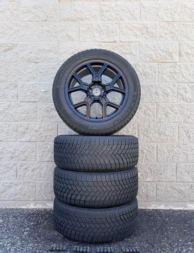 Winter Michelin X-Ice Snow SUV 18" Tires And Aftermarket RSSW Faith Alloy Matte Black 18 Inch Wheels...