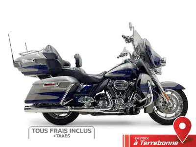 Moteur refait.Harley-Davidson FLHTKSE CVO Ultra Limited 114 ABS 2017 Titane et Bleu 130092 km km au...
