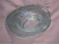 Unique Vintage Art Glass "Sea Water" Vessel, Décor Maison
