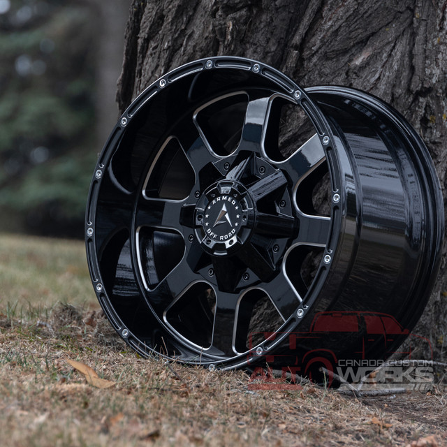 ARMED BRIGADE! GLOSS BLACK AND MILLED - 5,6 AND 8 BOLT IN STOCK in Tires & Rims in Saskatoon