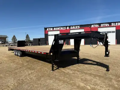 2027 8.5 x 38' Gooseneck Trailer Triple Axle Trailer Flat Deck Trailer Equipment Trailer Deck Over W...