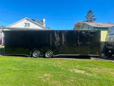 2021 30 foot enclosed car haulier extra storage cabinets, generator door workbench access door for d...