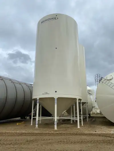 New Meridian Grain Max 7500 Bin Meridian GrainMax Hopper Bins offer top quality grain and seed stora...