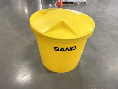 Sand Barrell; 60 Imp Gallon Open Top w/Lid Crafted from strong and corrosion resistant polyethylene...