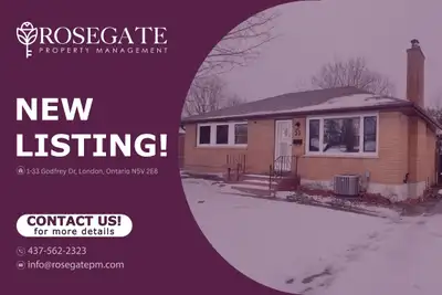 Spacious 3-Bedroom Main-Level Home with Porch, Backyard & Parking in London Welcome to 1-33 Godfrey...