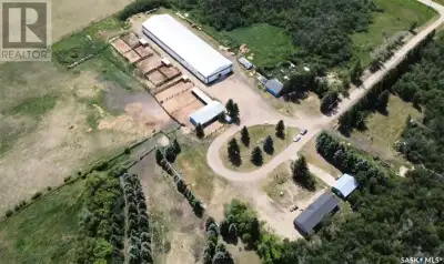 Fully operational horse set-up only 25 minutes from Costco in East Regina. 80 acres of secluded land...