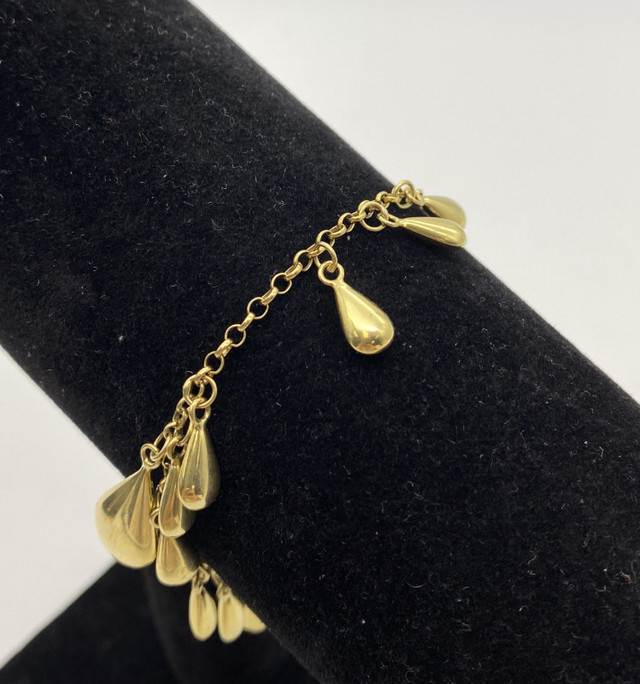 18K Yellow Gold Rain Drop 10.90G Bracelet $885 in Jewellery & Watches in Mississauga / Peel Region - Image 4