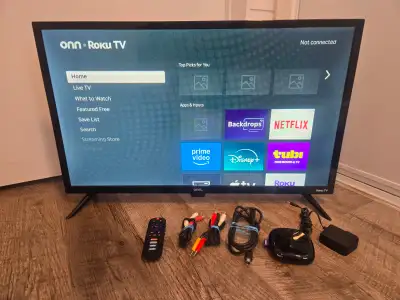 32" ONN Roku Smart Tv w/ Remote & Extra Roku, View more