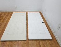 2 White Interior Hollow Door 32" x 80" and 30"x 80" 6 Panel Mint