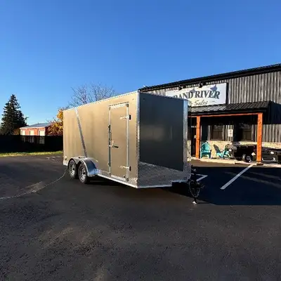 Grand River Trailer Sales Cargo Trailer 7x16+Vee Contractor grade frame 7 interior height ramp door...