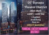 DT Toronto Highfloor 2B2B Theater District Assignment ONLY $699k