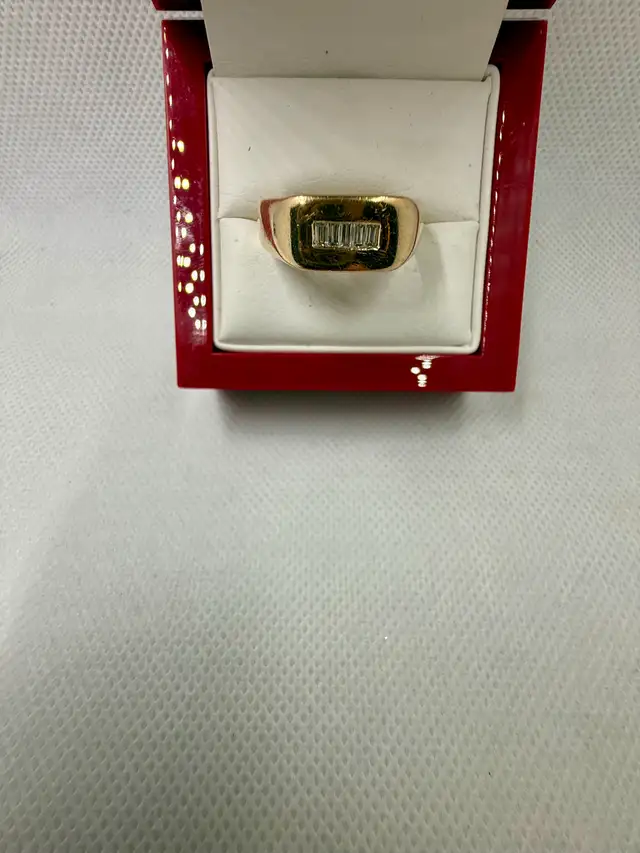 Men's 14K Gold Band with Diamonds~Size 11 in Jewellery & Watches in Hamilton - Image 3