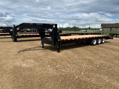 NEW 2027 SWS 8.5 x 28' Gooseneck Trailer Tri Axle 3 x 7000 lb Axles w/ Electric Brakes on all Axles...