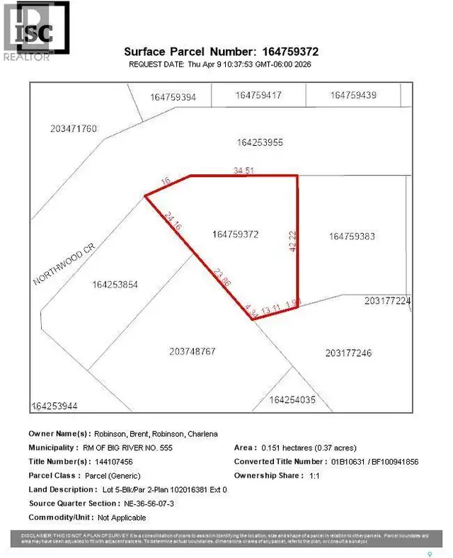 Lot 5 blk 2 Northwood Crescent Big River Rm No. 555, Saskatchewa in Land for Sale in Meadow Lake - Image 2