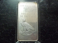 10oz .999 Silver Bar World Wide Mint 25 Rays WM On Right