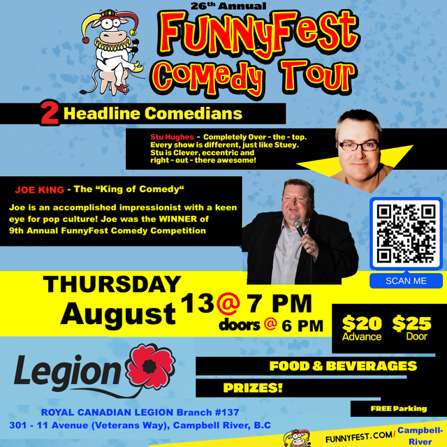 26th Annual “FUNNYFEST COMEDY TOUR” - 2 Headline Comedians